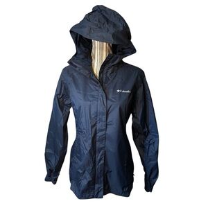 Columbia Jacket Small Dark Blue Rain Jacket Water-resistant Lightweight